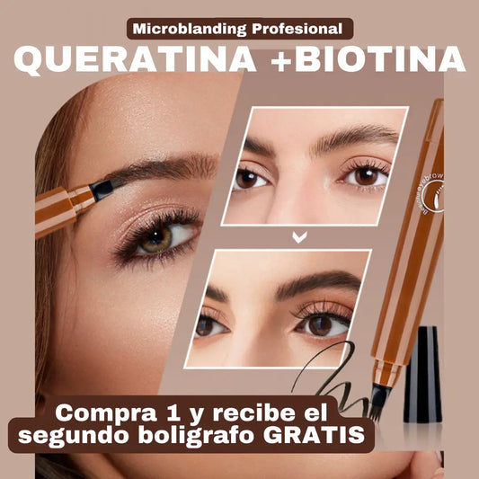 Lápiz de Cejas 4D: Fórmula con queratina y Biotina 100% Natural 🍃